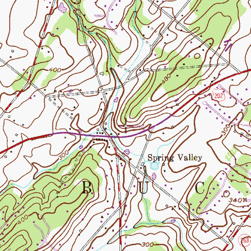 Topographic Map of Mechanics Valley, PA