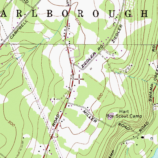 Topographic Map of Marlboroville, PA