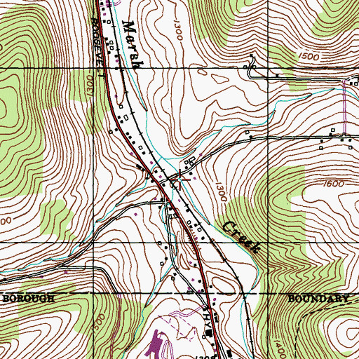 Topographic Map of Sanders Creek, PA