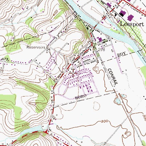 Topographic Map of West Leesport, PA