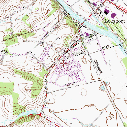Topographic Map of West Leesport, PA