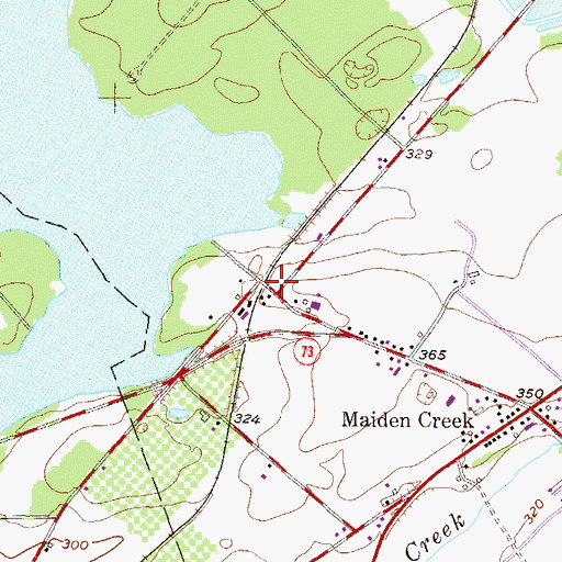 Topographic Map of Maiden Creek Station (historical), PA