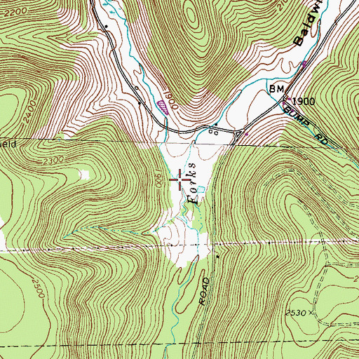 Topographic Map of Lehman Run, PA