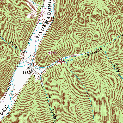 Topographic Map of Jamison, PA