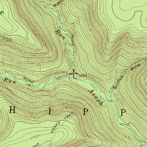 Topographic Map of Asaph Run Picnic Area, PA