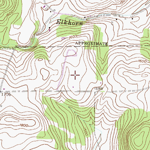 Topographic Map of Hughes Airport, PA