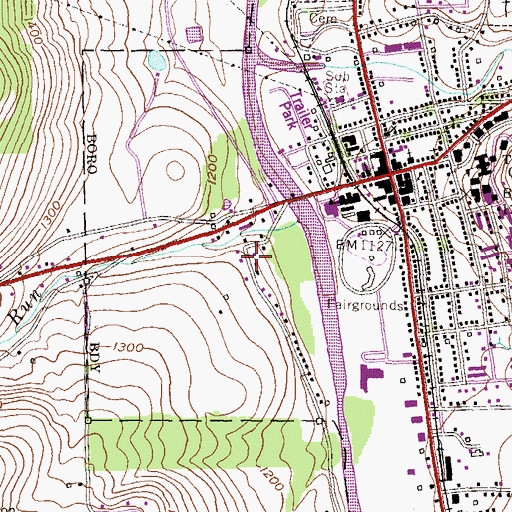 Topographic Map of River West, PA
