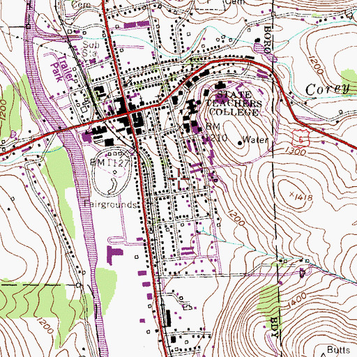 Topographic Map of College, PA
