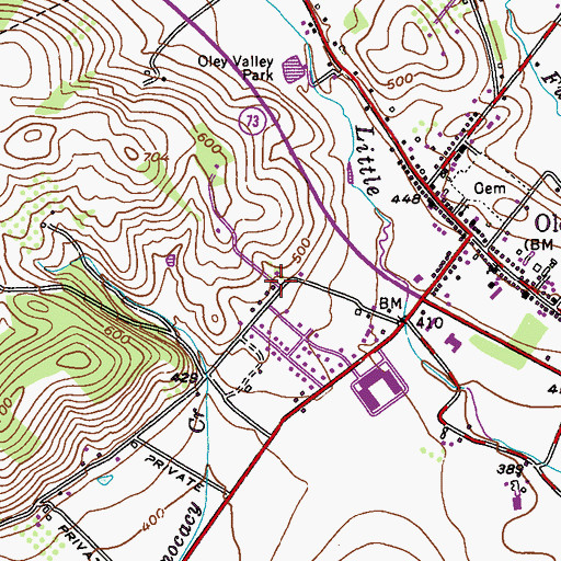 Topographic Map of Reiff School, PA