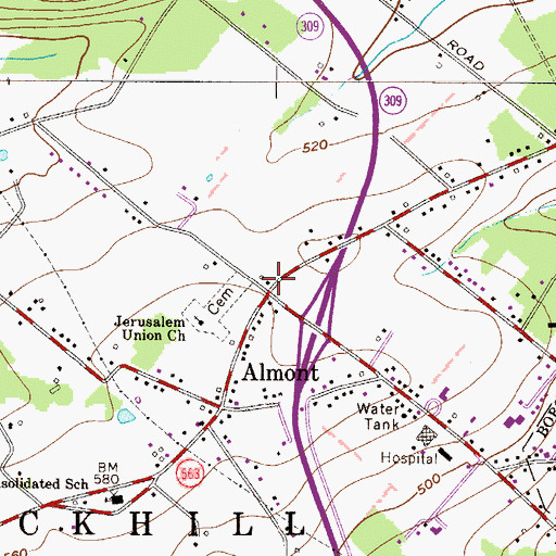 Topographic Map of Schlichter, PA