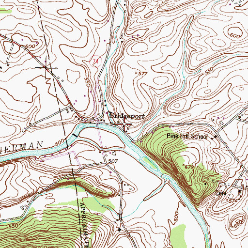 Topographic Map of Baken Creek, PA
