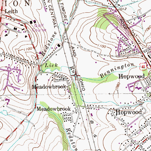 Topographic Map of Bennington Spring Run, PA