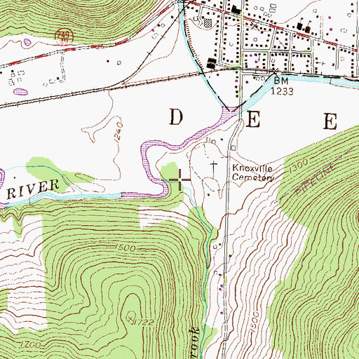 Topographic Map of Boatman Brook, PA