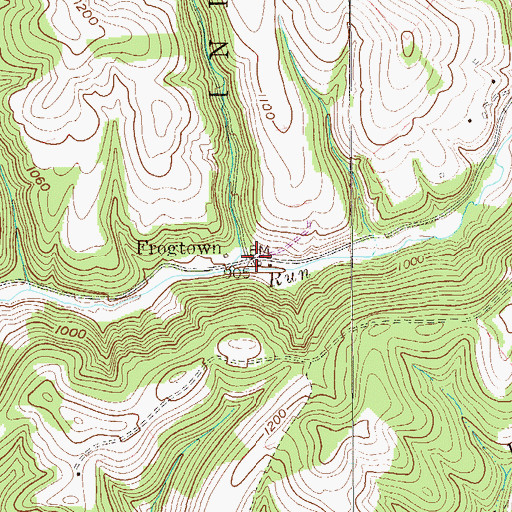 Topographic Map of Brashears Run, PA