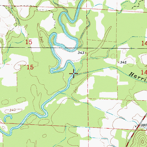 Topographic Map of Harris Creek, AL