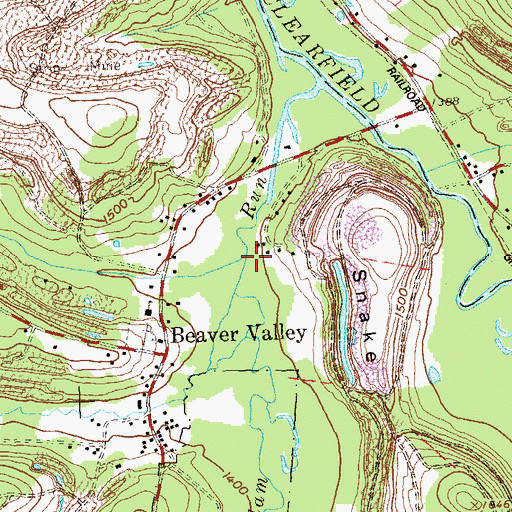 Topographic Map of Dutch Run, PA
