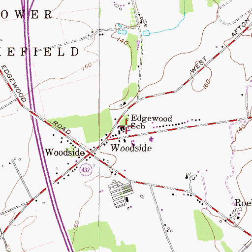 Topographic Map of Edgewood School, PA