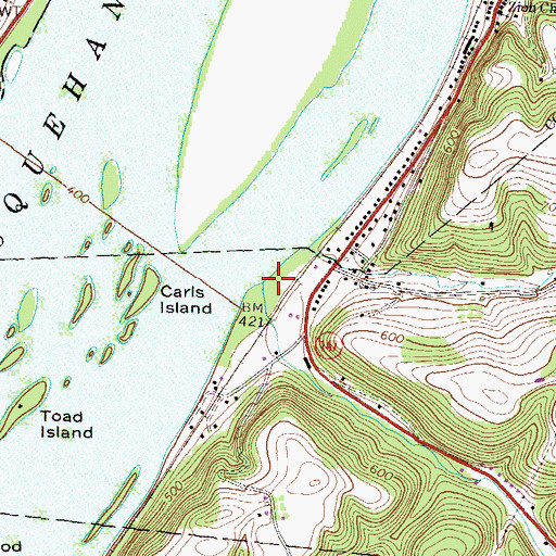 Topographic Map of Fidlers Run, PA