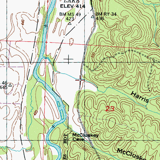 Topographic Map of Harris Hollow, AL
