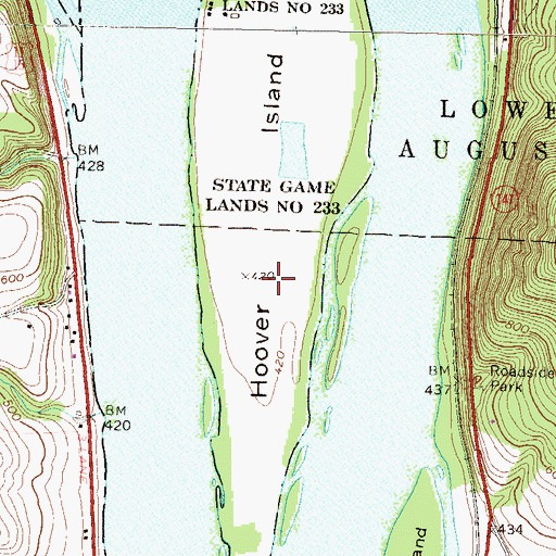 Topographic Map of Hoover Island, PA