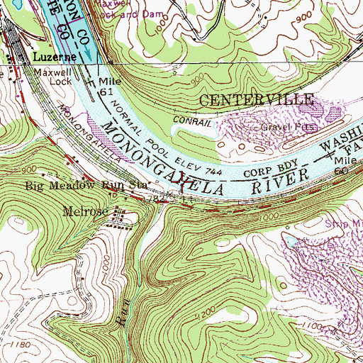 Topographic Map of Kelley Run, PA
