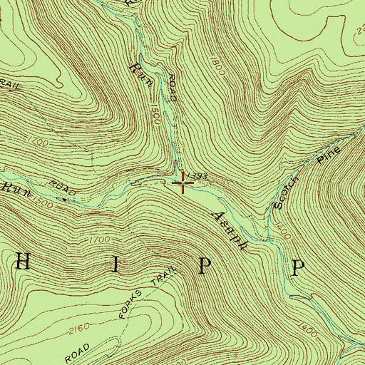 Topographic Map of Left Asaph Run, PA