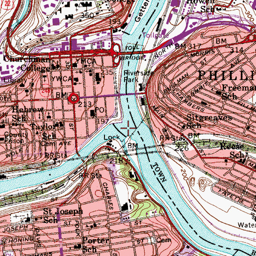 Topographic Map of Lehigh River, PA