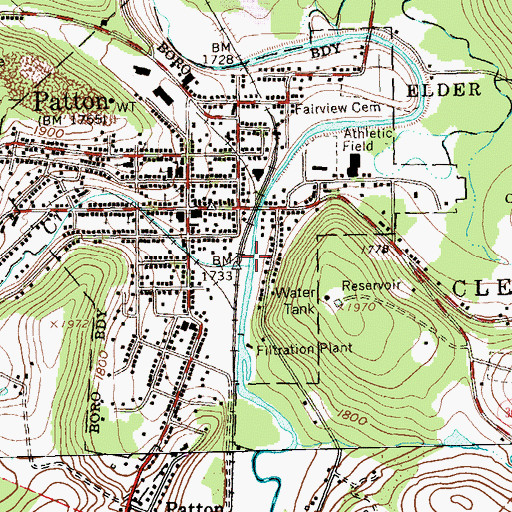 Topographic Map of Little Chest Creek, PA