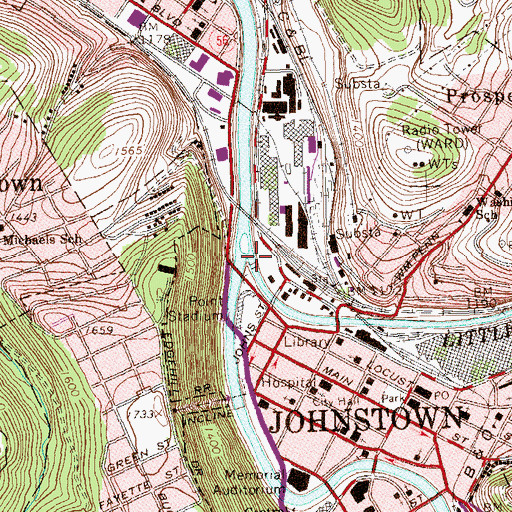 Topographic Map of Little Conemaugh River, PA
