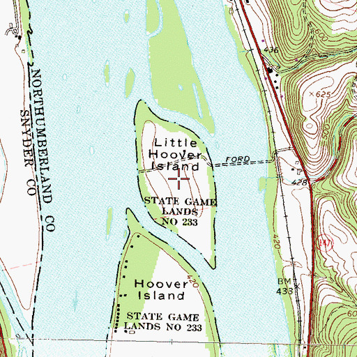Topographic Map of Little Hoover Island, PA
