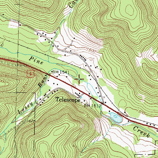 Topographic Map of Losey Run, PA