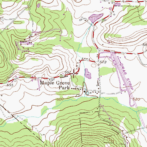 Topographic Map of Maple Grove Park, PA