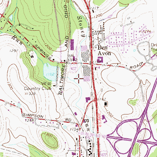 Topographic Map of McCarthy Run, PA