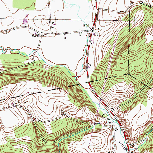 Topographic Map of Mud Run, PA