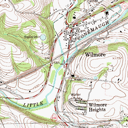 Topographic Map of North Branch Little Conemaugh River, PA