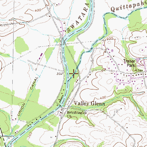 Topographic Map of Quittapahilla Creek, PA
