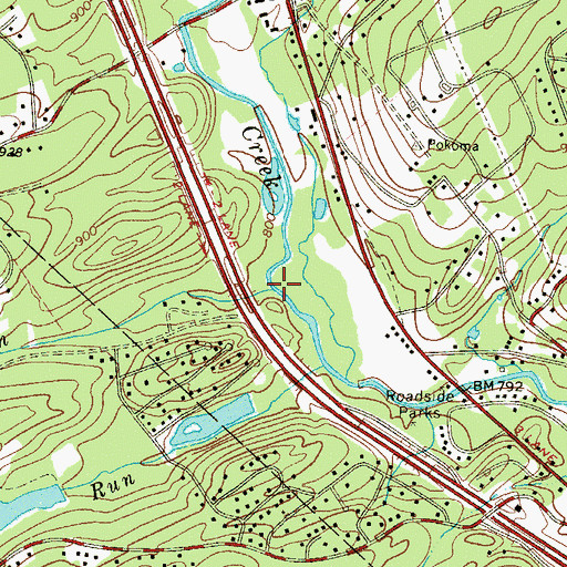 Topographic Map of Reeders Run, PA