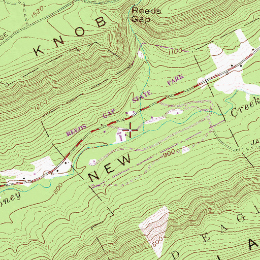 Topographic Map of Reeds Gap State Park, PA
