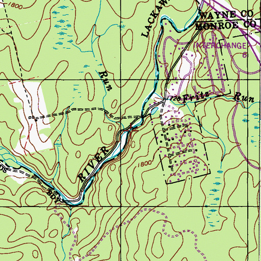 Topographic Map of Rucks Run, PA
