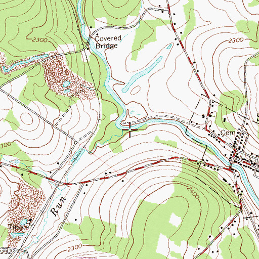 Topographic Map of Schrock Run, PA
