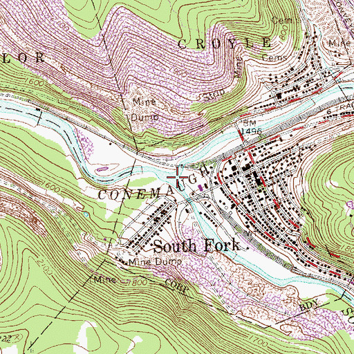 Topographic Map of South Fork Little Conemaugh River, PA