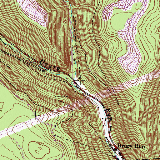 Topographic Map of Stony Run, PA