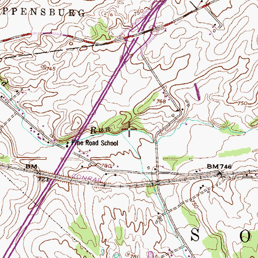 Topographic Map of Thomson Creek, PA
