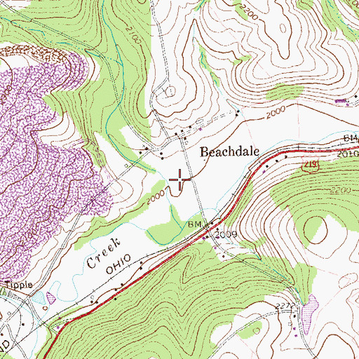 Topographic Map of Tubs Run, PA