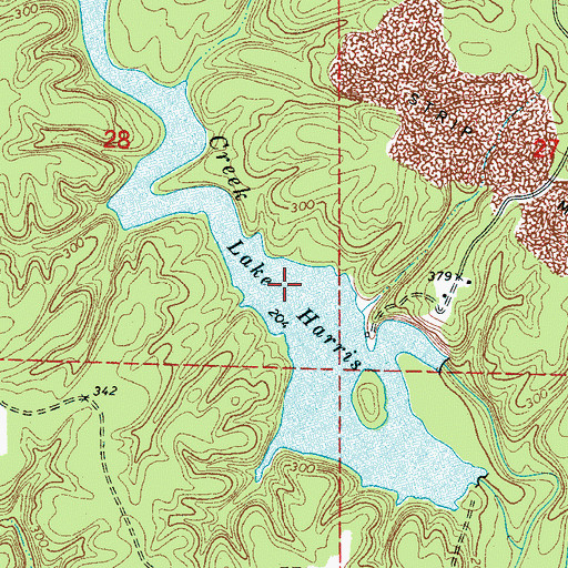 Topographic Map of Lake Harris, AL