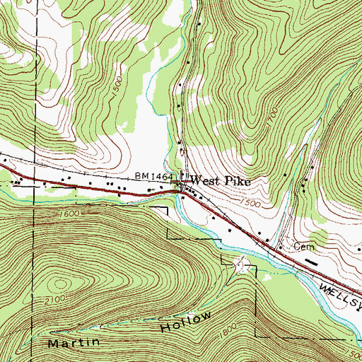 Topographic Map of Genesee Forks, PA
