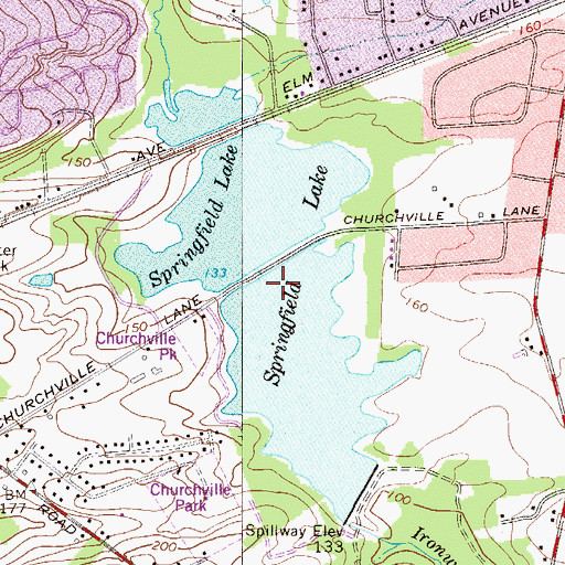 Topographic Map of Springfield Lake, PA