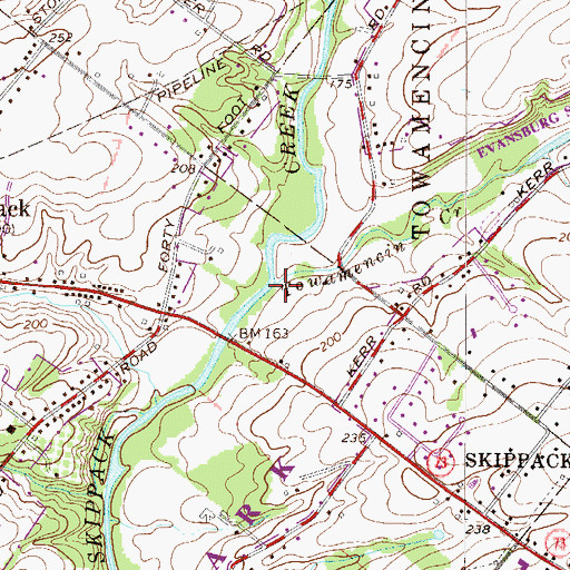 Topographic Map of Towamencin Creek, PA