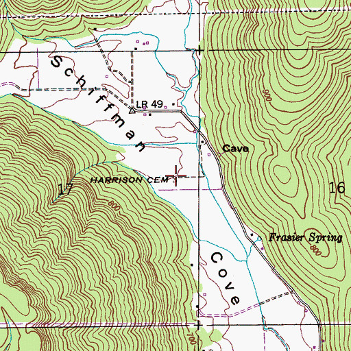 Topographic Map of Harrison Cemetery, AL