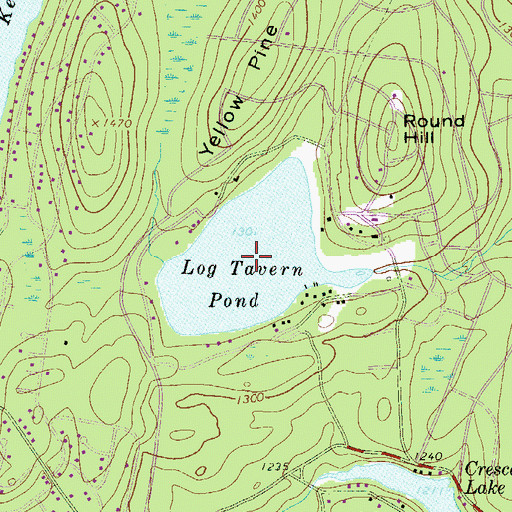Topographic Map of Log Tavern Pond, PA